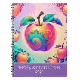 Caderno Espiral Maçã colorida para 1ª série 2025