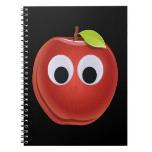 Caderno Espiral Maçã, fruta vermelha com olhos maliciosos - Person