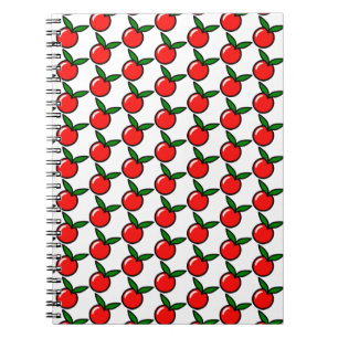 Caderno Espiral Maçã ou cereja, desenho animado de Fruta de cozinh