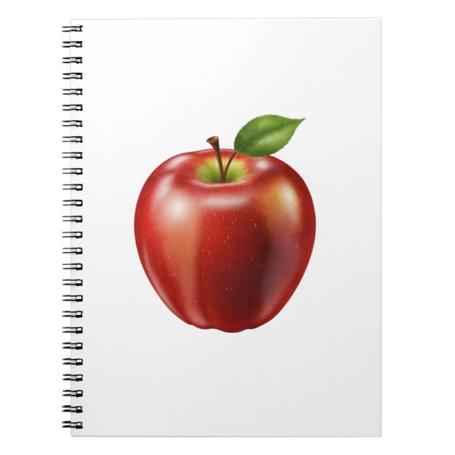 Caderno Espiral Maçã vermelha fresca (Frente)