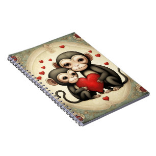 Caderno Espiral Macaco Amor