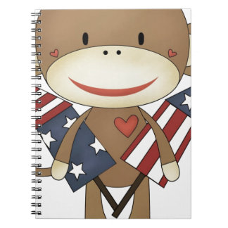 Caderno Espiral Macaco da peúga com foguetes