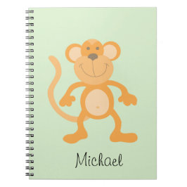 Caderno Espiral Macaco de desenho animado fofo