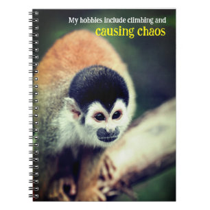Caderno Espiral Macaco esquilo na árvore