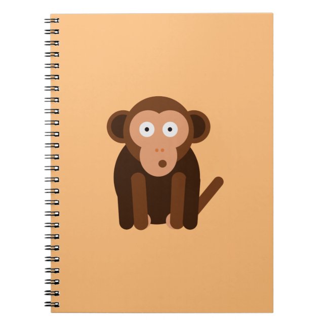 Caderno Espiral Macaco fofo personalizado (Frente)