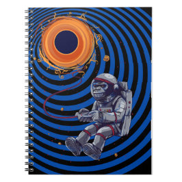 Caderno Espiral macaco no voo espacial