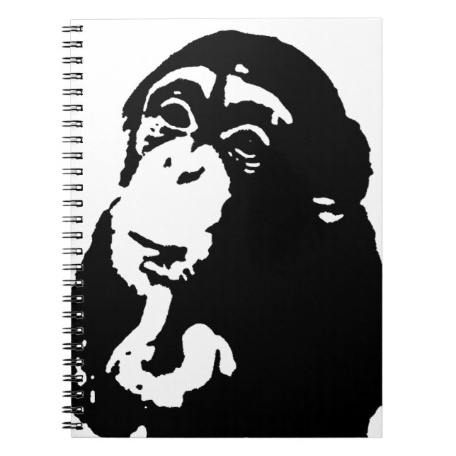 Caderno Espiral Macaco Pensante da Pop Art (Frente)