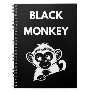 Caderno Espiral Macaco Preto Fofo