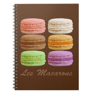 Caderno Espiral Macarões Franceses, Pastéis Multicoloridos