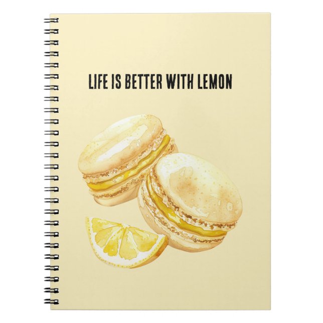 Caderno Espiral Macarons Amarelo Limão (Frente)