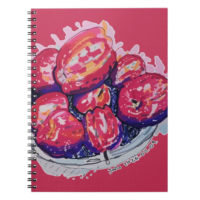 Caderno Espiral Maçãs Abstratas (Frente)