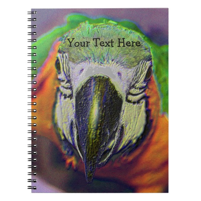 Caderno Espiral Macaw Parrot Bird Face Animal (Frente)