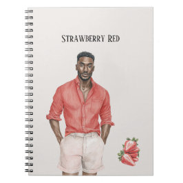 Caderno Espiral Macho Preto Morango Vermelho Topo