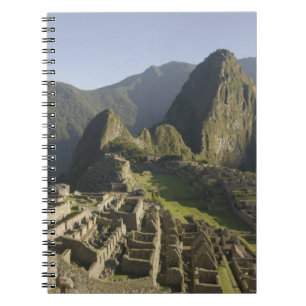 Caderno Espiral Machu Picchu, ruínas da cidade inca, Peru.