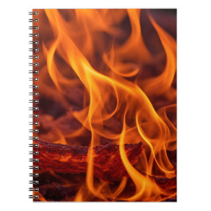 Caderno Espiral Macro de chama de incêndio