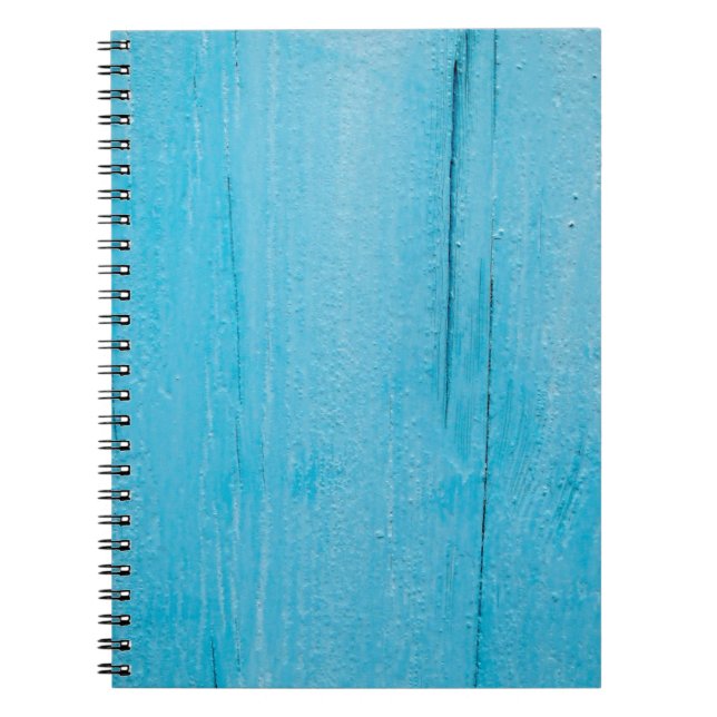 Caderno Espiral Madeira de textura de fundo azul (Frente)