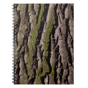 Caderno Espiral madeira do tronco de carvalho da árvore latido
