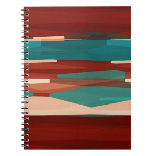 Caderno Espiral Madeira e Turquesa