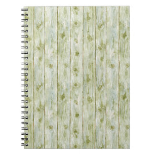 Caderno Espiral Madeira Verde Falsa