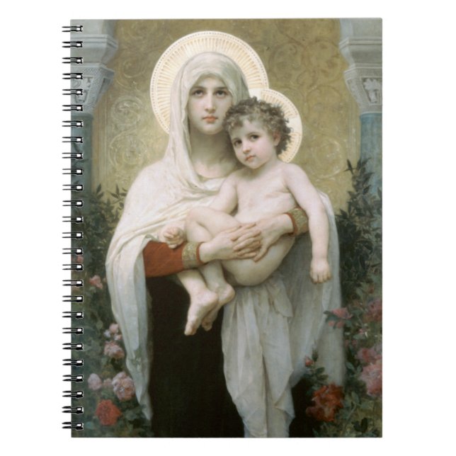 Caderno Espiral Madona dos Rosas - William Adolphe Bouguereau (Frente)