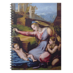 Caderno Espiral Madonna do Diadem azul ou Madonna de t