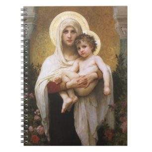 Caderno Espiral Madonna dos Rosas de Bouguereau