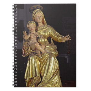 Caderno Espiral Madonna e criança, século XVII (madeira dourada)