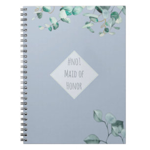 Caderno Espiral Madrinha de casamento Dusty Blue Eucalipto Persona