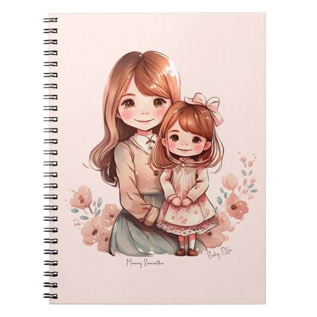 Caderno Espiral Mãe Adorável e Filha Bond (Frente)