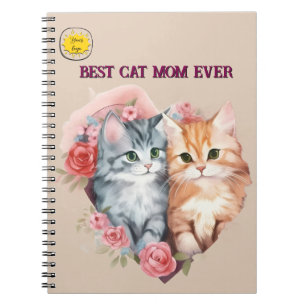 Caderno Espiral Mãe amante de gatos Foto laranja
