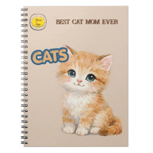 Caderno Espiral Mãe amante de gatos Foto laranja