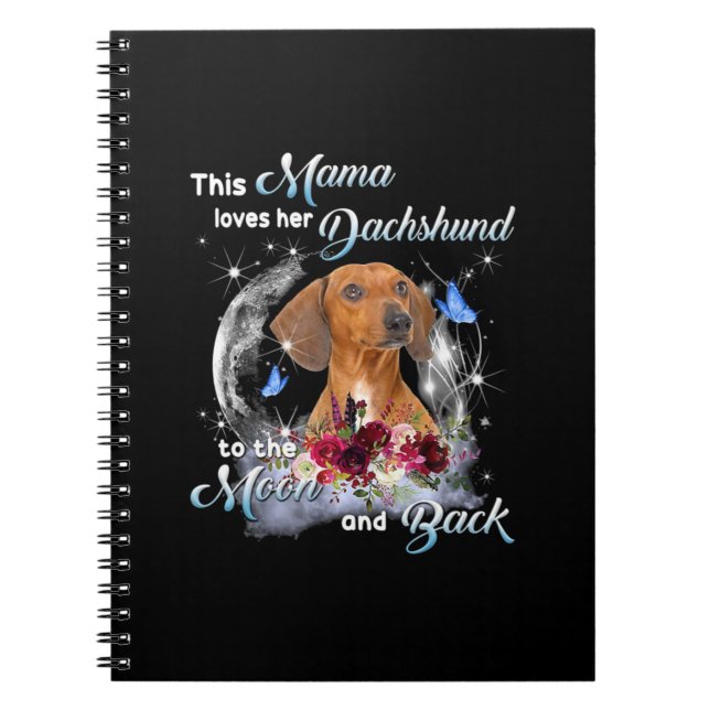 Caderno Espiral Mãe Art Dachshund Mama Birthday (Frente)
