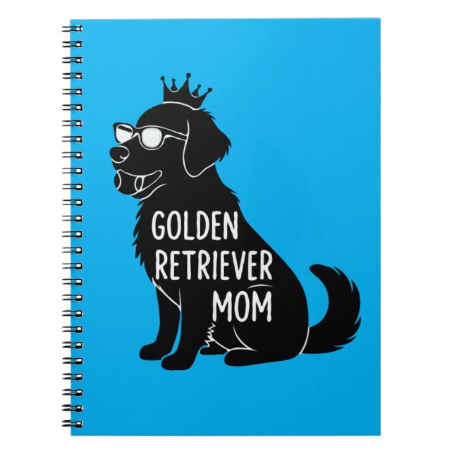 Caderno Espiral Mãe Cachorro Dourado Engraçada | Cachorro Fofo com (Frente)