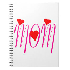 Caderno Espiral Mãe com Corações Vermelhos