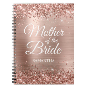Caderno Espiral Mãe da Noiva Glittery Rose Gold Foil