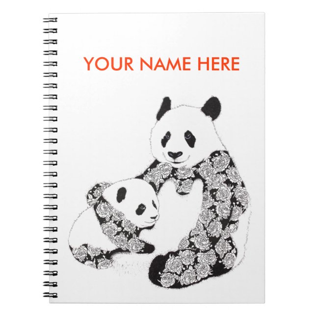 Caderno Espiral Mãe da panda & bebê Cub (Frente)