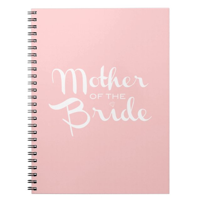 Caderno Espiral Mãe de Bride - Script Retro Branco A Rosa (Frente)