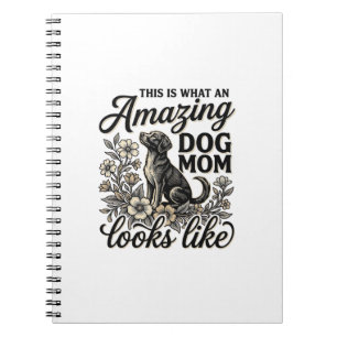 Caderno Espiral Mãe de Cachorro Incrível Design Floral Vintage de