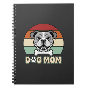 Caderno Espiral Mãe de Cachorro Retro Bulldog Vetor