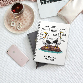 Caderno Espiral Mãe de Gaivota Divertida Personalizada
