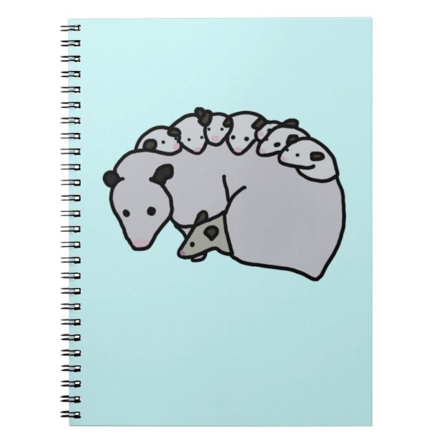 Caderno Espiral Mãe de Gambá com seus Filhotes (Frente)