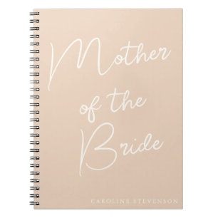 Caderno Espiral Mãe do Blush Personalizado de Script Moderno Bride