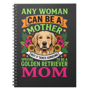 Caderno Espiral Mãe do Golden Retriever Floral Amante de Cães