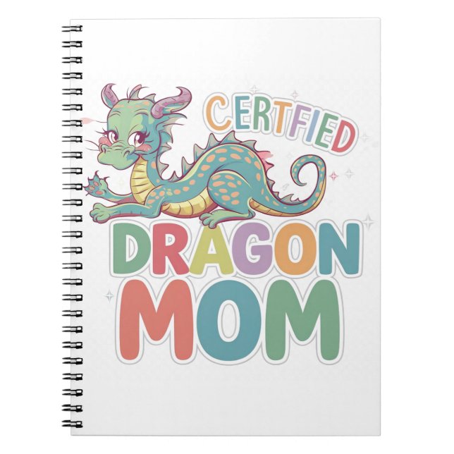 Caderno Espiral Mãe dragão certificada design colorido (Frente)