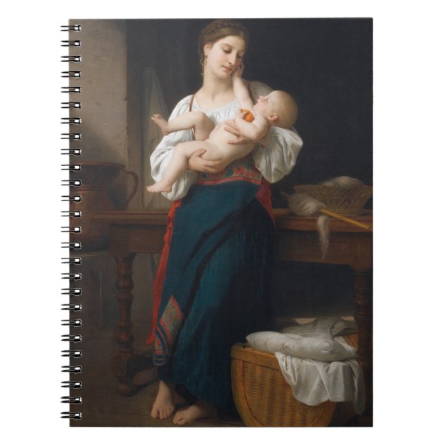 Caderno Espiral Mãe e Criança (por Bouguereau) (Frente)