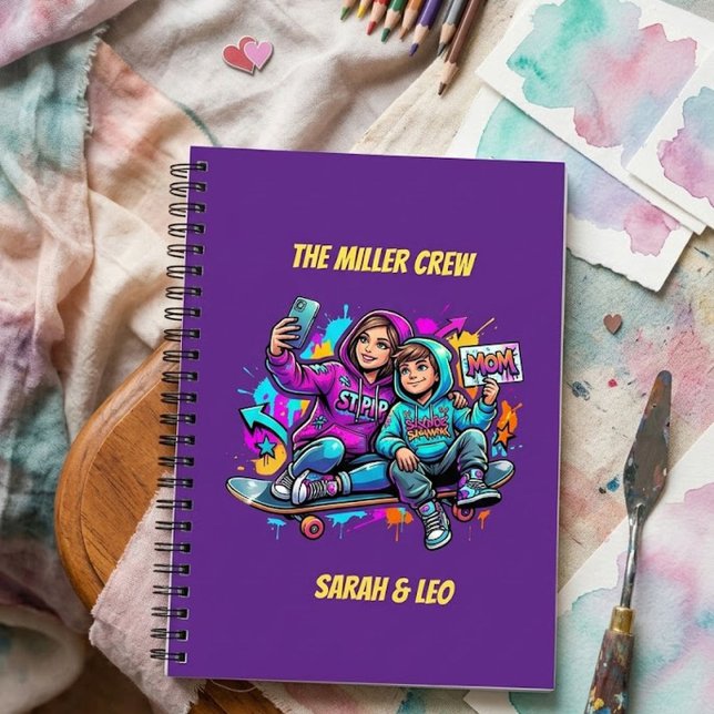 Caderno Espiral Mãe e Filho Presente Personalizado de Aniversário  (Criador carregado)