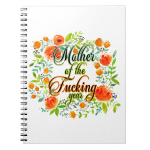 Caderno Espiral Mãe Floral de Flor Selvagem do Ano de F*