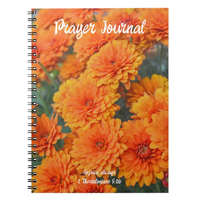 Caderno Espiral Mãe laranja Flores queda Bíblia Diário verso (Frente)