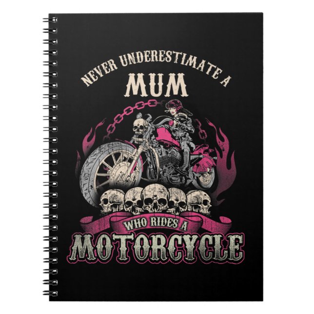 Caderno Espiral Mãe Mãe Biker Pintinho Não Subestime Motor (Frente)