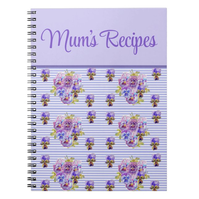 Caderno Espiral Mãe Recebe Viola Purple Lilac Floral Flor (Frente)